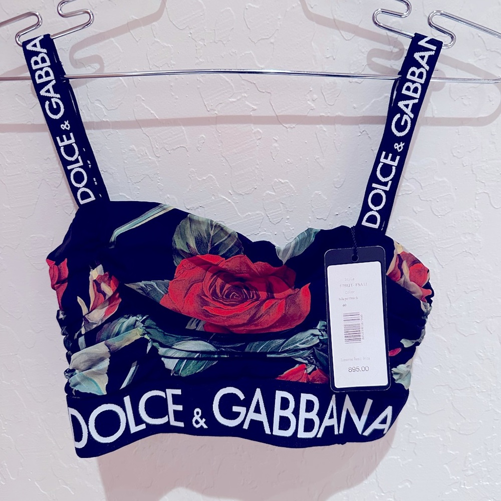 Dolce & Gabbana rose printed crop top XS/S NWT